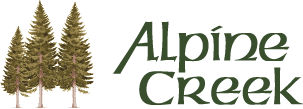 3 pine trees with Alpine Creek Logo